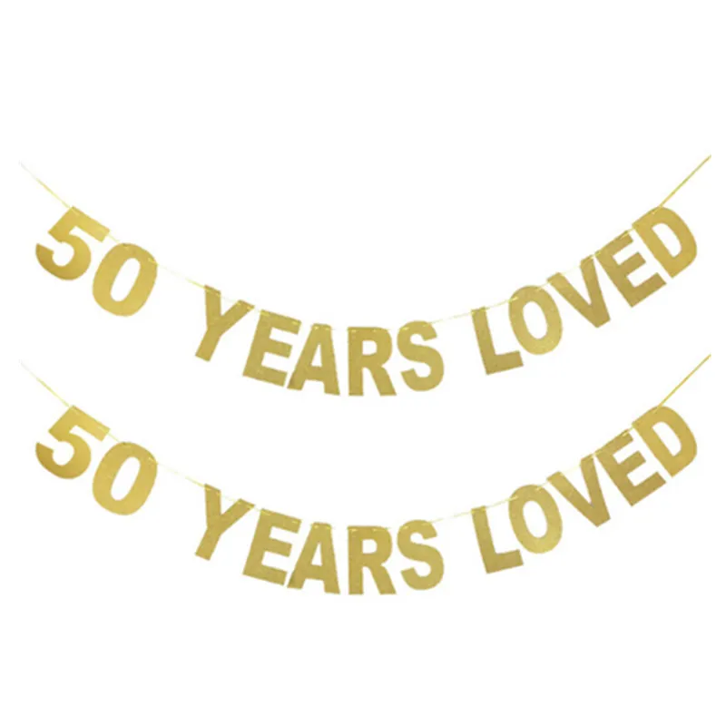 Счастливый День рождения 30/40/50/60/70/80/90 лет любимым со сверкающими золотистыми баннер на день рождения Свадебная вечеринка деко Anniversaire расходные материалы