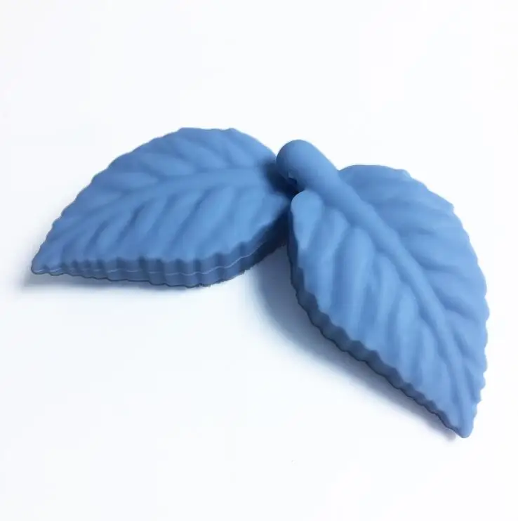 powder blue 20 шт./партия, силиконовые бусины, дерево, лист, еда, класс, Детские Жевательные свободные бусины, кормящие BPA бесплатно, высококачественный силиконовый Прорезыватель для зубов, игрушка - Цвет: powder blue