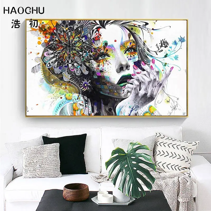 

Женская фигурка абстрактные настенные плакаты от бренда HAOCHU, художественный плакат с изображением персонажа, домашнее украшение для стен, ...