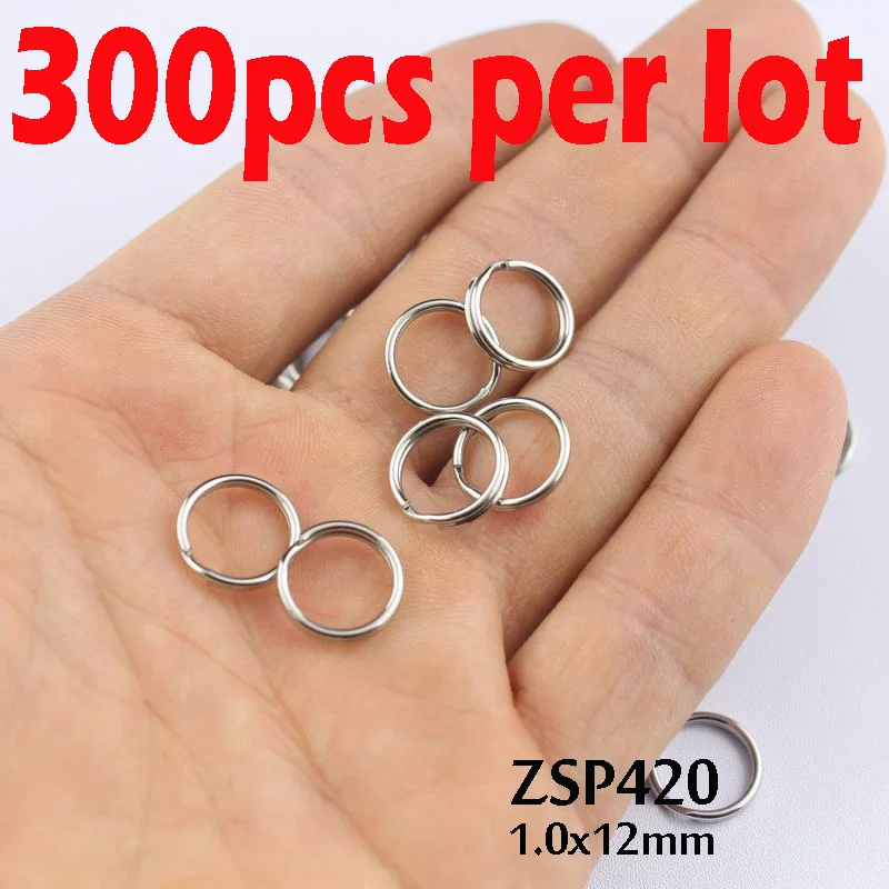 1.0x12mm 300pcs 9 мм-32 мм guang quan нержавеющая сталь двойная петля прыгающее кольцо маленький брелок ювелирные аксессуары части 100-500 шт - Цвет: 1.0x12mm 300pcs