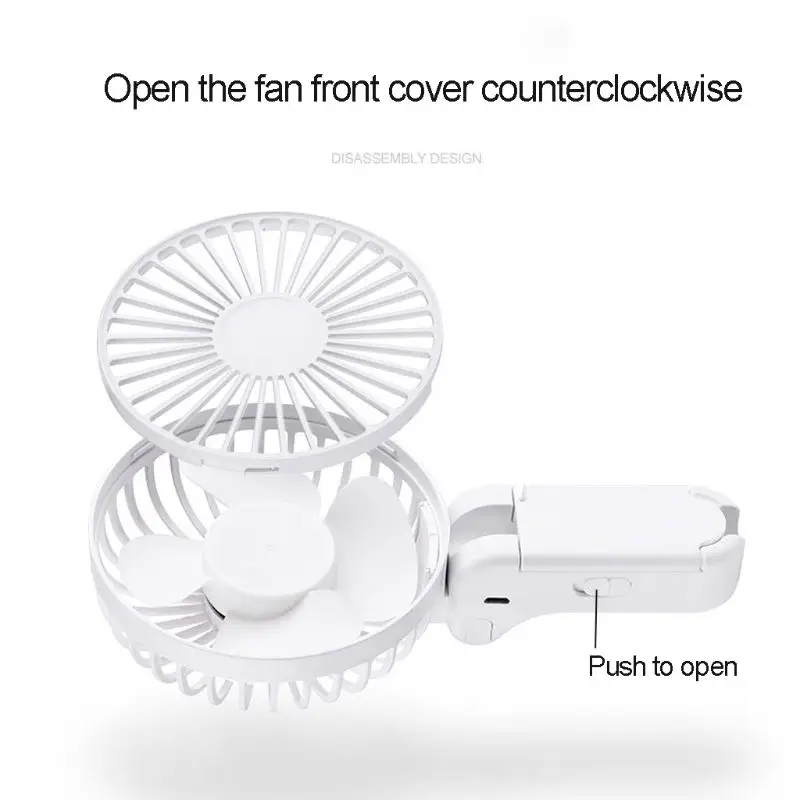 Портативный USB Перезаряжаемый подвесной вентилятор с зонтиком Ручной Настольный