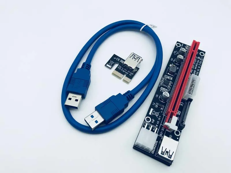 PCI E 1x до 16x переходная карта USB 3 0 кабель в 1 SATA 4 контакта 6 контактов 30 см 60 источник