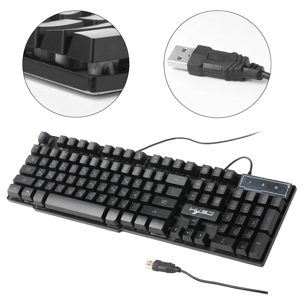 HXSJ R8 3 вида цветов трещина с Подсветкой СВЕТОДИОДНАЯ Подсветка USB Проводная