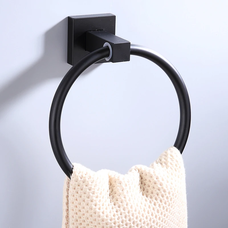 

Black space aluminum towel shelf black bathroom shelf brush holder tissue paper holder corner shelf towel ring holder