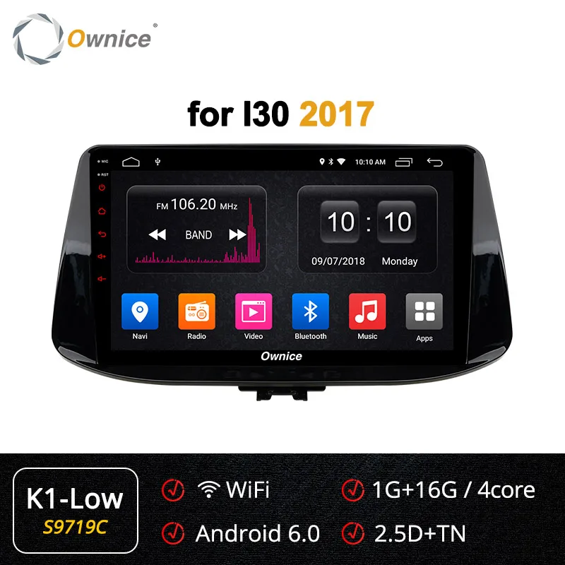 S9719 K1-Low Ownice K1 K2 K3 K5 K6 DSP 360 panorama Android 9,0 Octa 8 ядерный для hyundai i30 автомобильный dvd-плеер Navi gps радио 4G LTE - Color: S9719 K1-Low