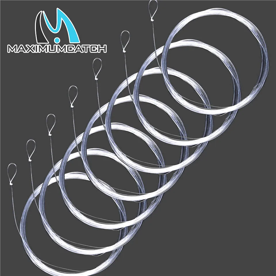 Maximumcacth 10pcs лидер ловли рыбы нахлыстом 7.5FT/9FT 0 7X Clear Tapered Nylon Leader с петлей|nylon leader|fishing