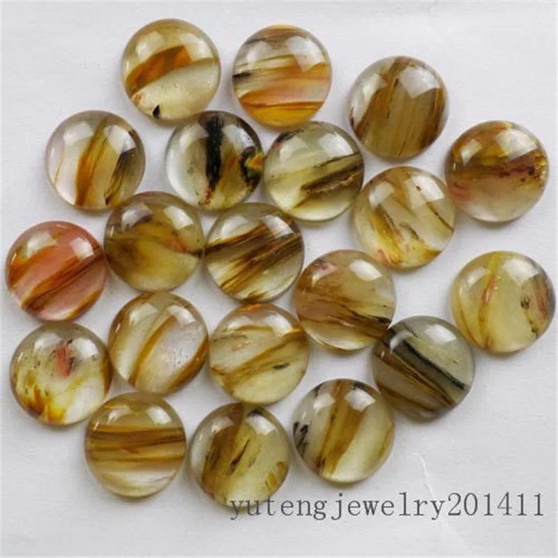 

(10 pieces/lot) Beautiful Cherry Quartz Round CAB CABOCHON 16X5mm D0076365