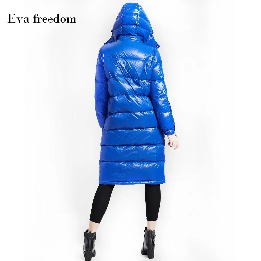 Бренд Eva Freedom, пуховик,, зима, Новое поступление, пуховик для женщин, с капюшоном, длинный, зимний, толстый, свободный, пуховик для женщин, 189011