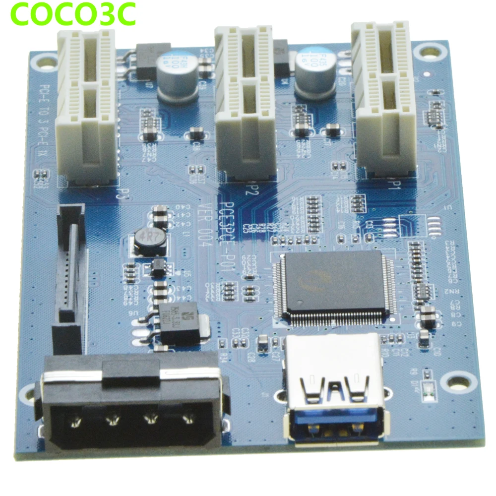 Mini PCIe 1 to 3 PCI express 1X slots Riser Card Expansion adapter Mini ATX Laptop to PCI-e Port Multiplier enlarge