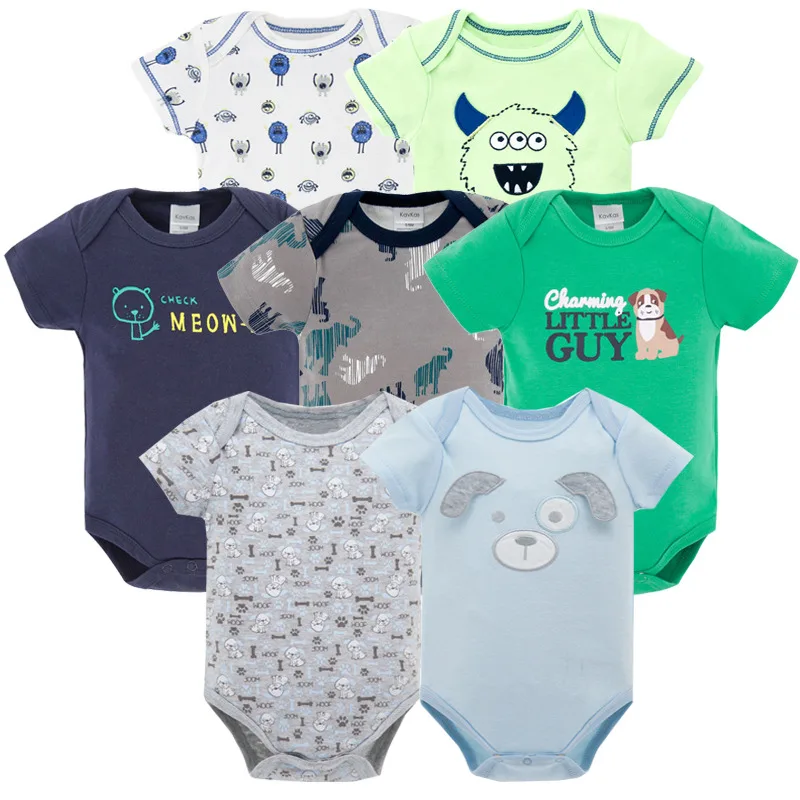 

2018 7pcs Baby Rompers Summer Mayo Baby Clothing Boy Girl Roupas De Bebe Rompers Cotton Newborn 0 3 6 9 12 Months Baby Clothes