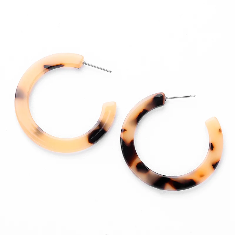 Новинка маленькие акриловые серьги круглые с образные Леопардовый принт ацетат