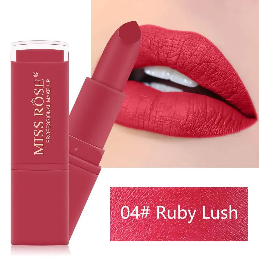 Miss rose Cosmetics, новинка, помада, матовая, стойкая, для женщин, макияж, водостойкая, пигмент, розовый, телесный, матовая, фирменная помада, макияж - Цвет: 4