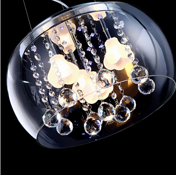 Современный краткое K9 хрусталя Светодиодный g4 * 4 Свет регулируемый диаметр 40 см