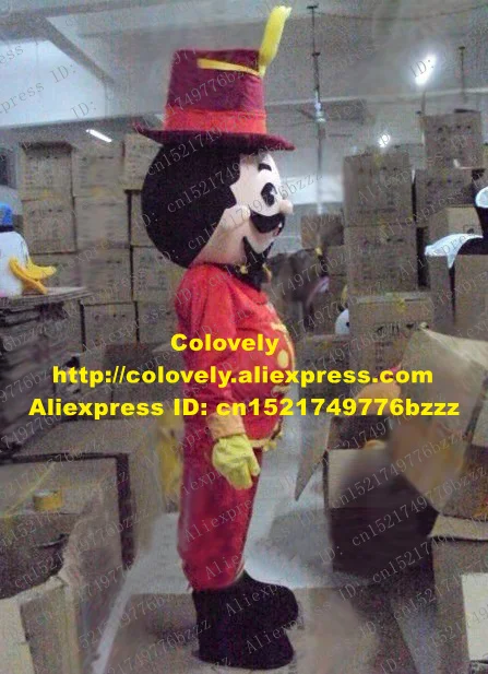 Cool Red Guiding Man Mascot Costume Mascotte With Black Bushy Beard Uniform Boots Fancy Dress Adult No.2702 Free Ship | Тематическая