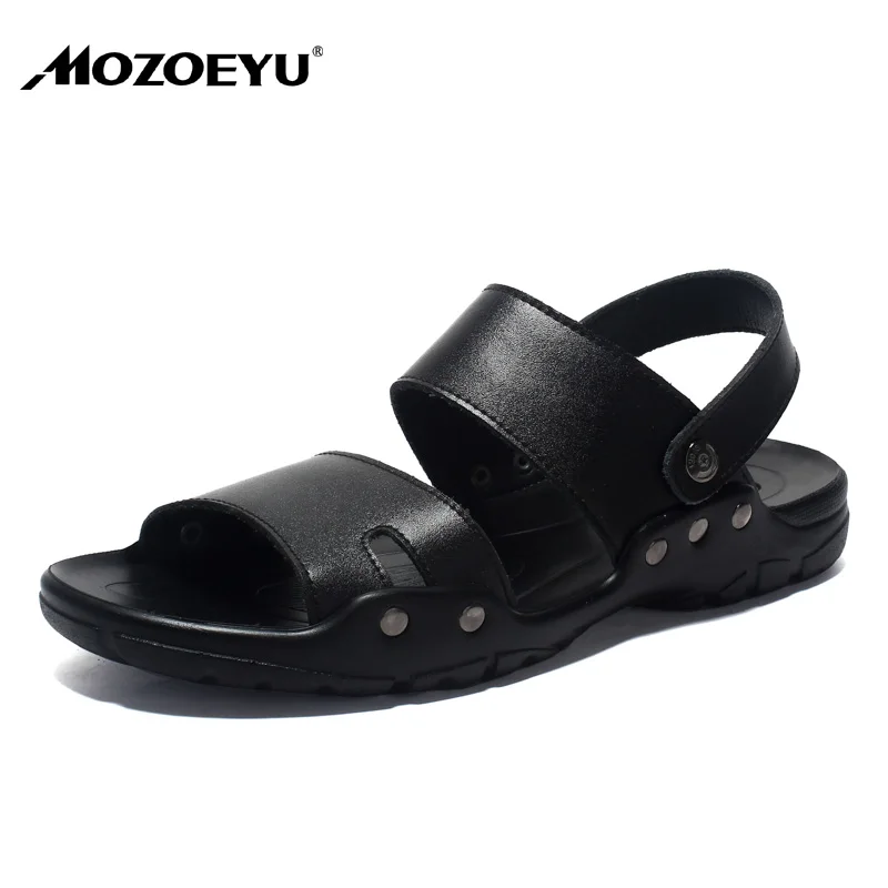 MOZOEYU/Мужские дышащие сандалии из натуральной кожи Мужская Уличная Повседневная