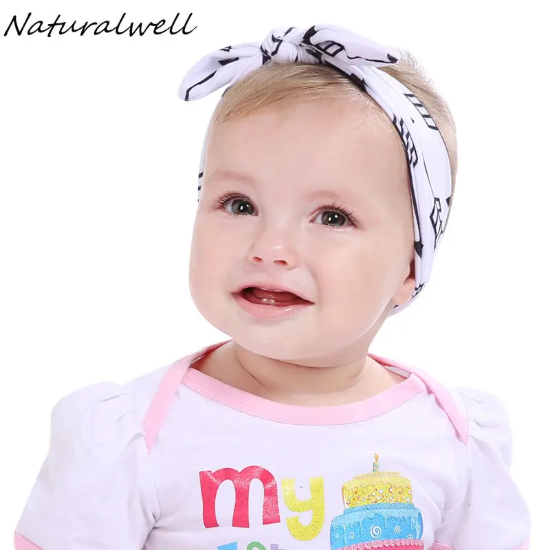Naturalwell Baby Girls Dots Turban Child Knot Rabbit Ear Hairband Kids Headband Headwrap Newborn Hair Accessories HB525S | Детская