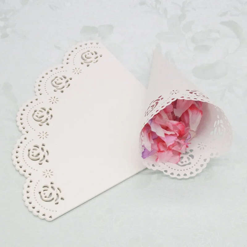 50 шт./упак. с кружевными цветами Бумага лепесток шишки конфеты держатель