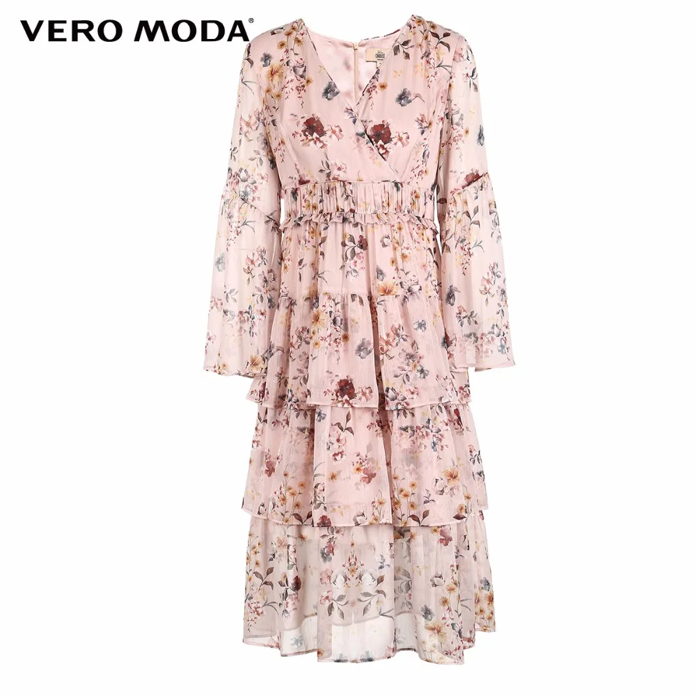 Vero Moda новое платье с v-образным вырезом и расклешенными рукавами с цветочным принтом | 31847D506