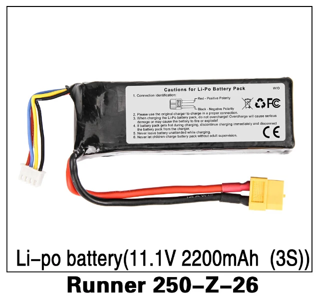 

100% Original Walkera Runner 250 Advance Battery /250(R) Battery 11.1V 2200mAh 3S battery Runner 250-Z-26
