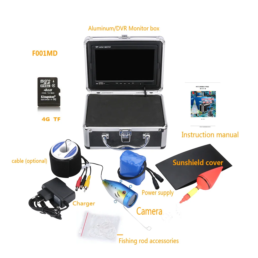 Камера для подводной рыбалки MAOTEWANG 7 " HD 1000TVL DVR с функцией записи видео
