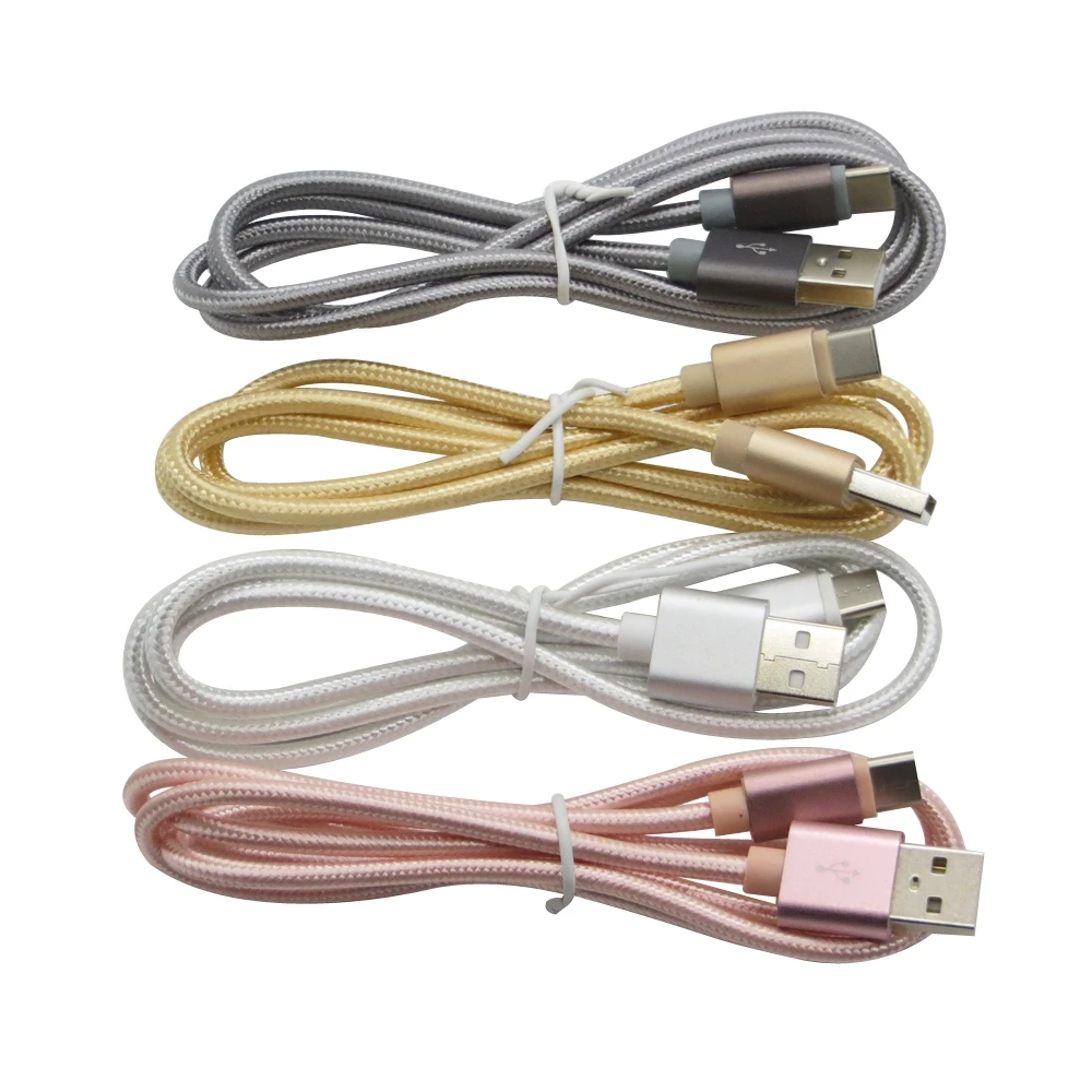 50 шт./лот 1 м 3 фута Плетеный Нейлоновый USB C кабель типа для Macbook Google Xiaomi Type