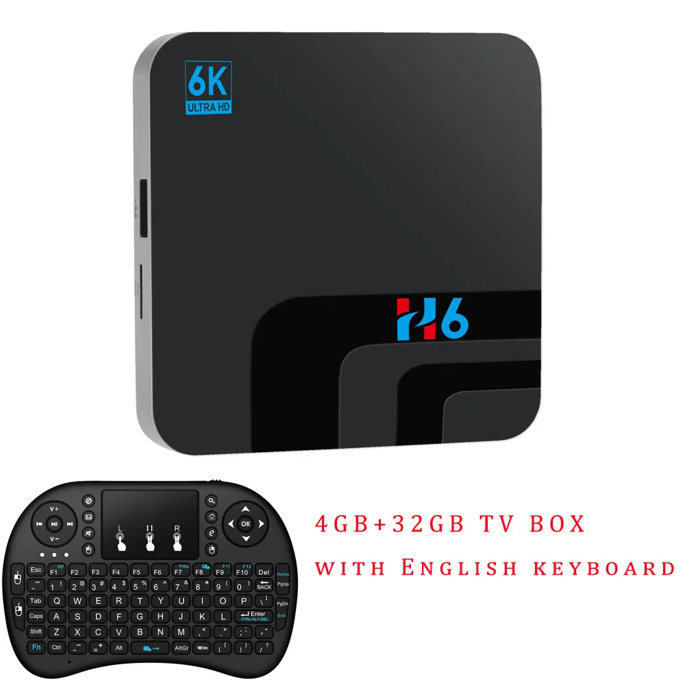 Topsion Android 9,0 Smart tv BOX 4G DDR3 32G EMMC rom телеприставка 6K 3D H.265 Wifi медиаплеер Air mouse - Цвет: Add English keyboard