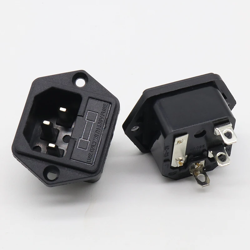 Новый панельный монтаж 3 контактный входной штекер IEC 60320 C14 15 А 250 В переменного