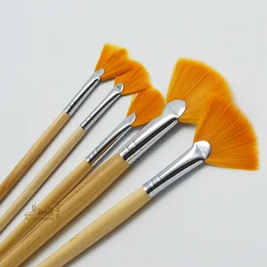 5 шт.компл. длинная ручка, нейлоновая масляная краска в форме веера, кисть для рисования акварелью, хуашь, искусственная акриловая краска для лица