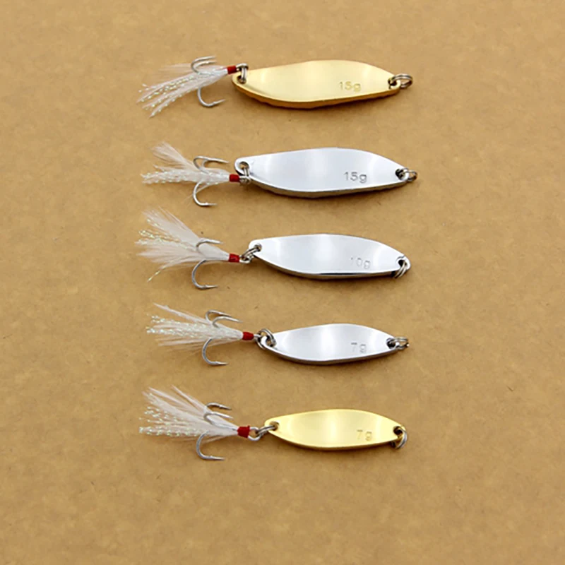 1pcs Metal Spinner Spoon Fishing Lure 7g 9g 15g sinking Artificial Bait Sequins Tackle Hard Bass Pike Culter perch | Спорт и