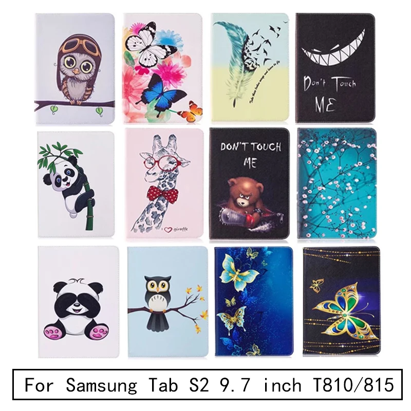 Tab S2 SM T810 T813 T815 T819 чехол с рисунком панды Совы PU кожаный подставка для Samsung Galaxy 9 7