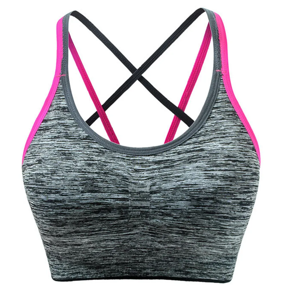 Женский спортивный бюстгальтер со съемной подкладкой поддерживающий для