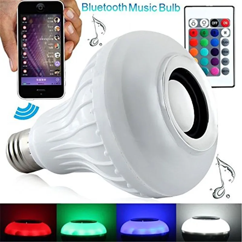 Умсветильник лампа с Wi Fi 12 Вт E27 светодиодсветодиодный RGB динамиком Bluetooth 3 0