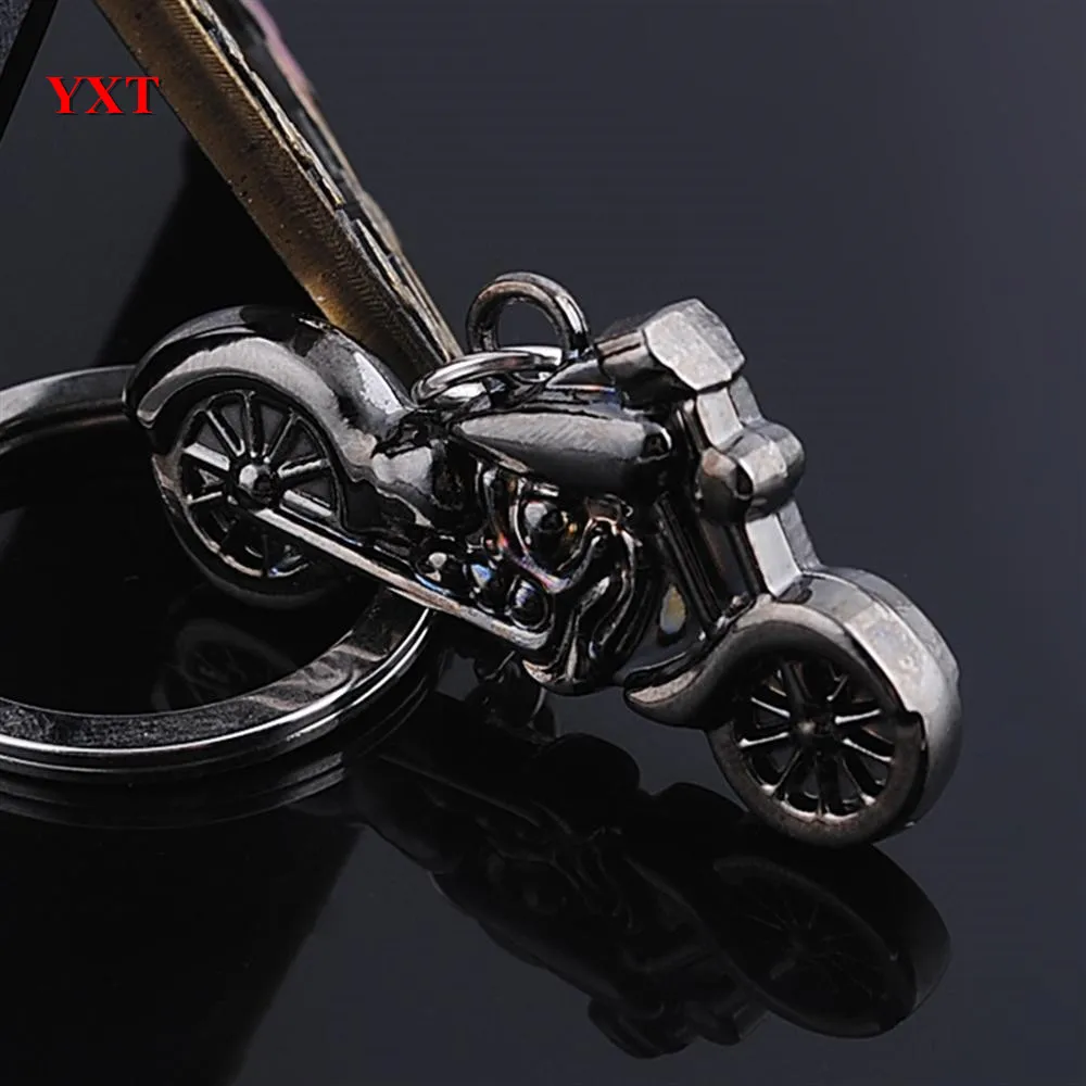 Модель миниатюрного мотоцикла Fashion Classic Personality 3D, кулер, из серебристого металла, подвеска для ключей на автомобиль, подарок.