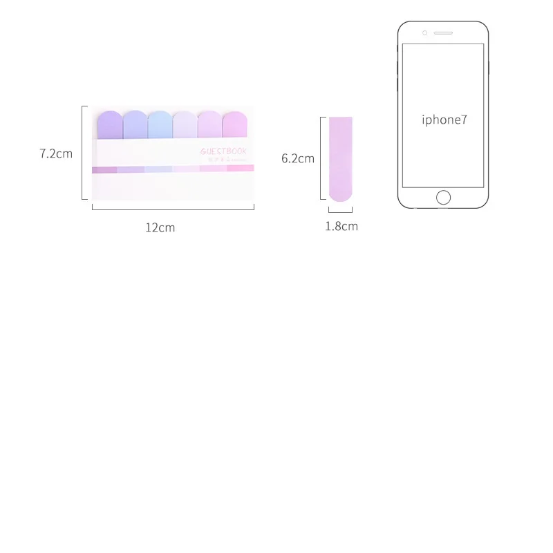 

36 pcs/Lot Color label Mini stick marker Rainbow memo pad guestbook sticker scrapbooking Stationery Office School supplies A6966
