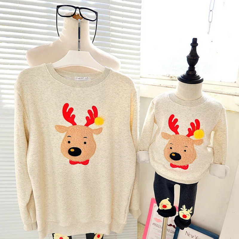 

New Family Matching Clothes Christmas Hoodies Family Matching Mother And Daughter Clothes Cartoon Father Son Hoodies Baby Romper
