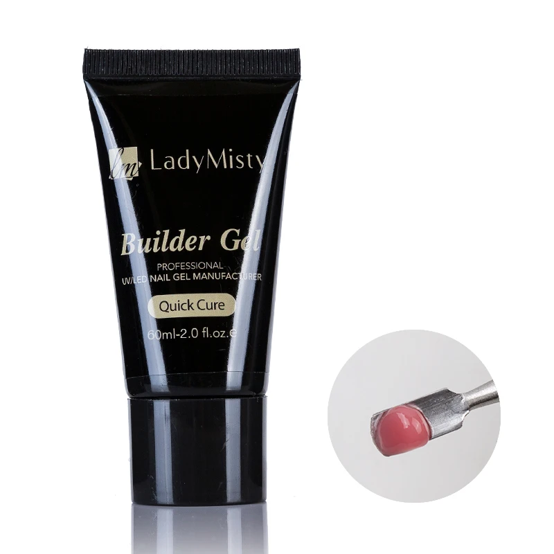 60ml Tender Pink Ladymisty, 60 мл, полигель для ногтей, акриловый, французский набор, замачивается, УФ, желе, прозрачный гель, гель для наращивания ногтей, кончики для наращивания ногтей, форма для ногтей - Цвет: 60ml Tender Pink