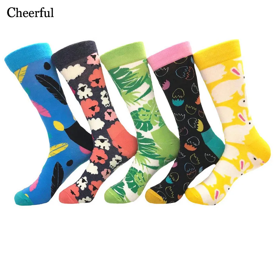 2019 Топ красочные арт Счастливые Носки Модные Овцы лист нежные носки