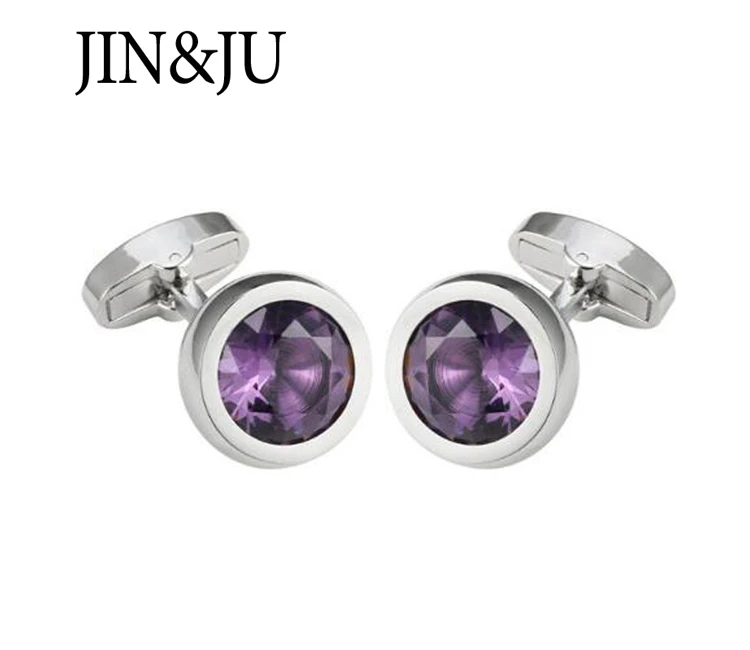 JIN& JU высокого качества, со вставками запонки круглый Стекло свадебные запонки, запонки, производитель с запонка для розничной торговли