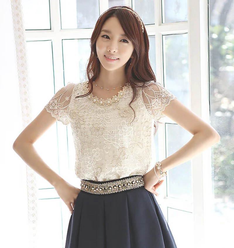 2019 мода лето новое предложение женская шифоновая кружевная рубашка Топ Вышивка