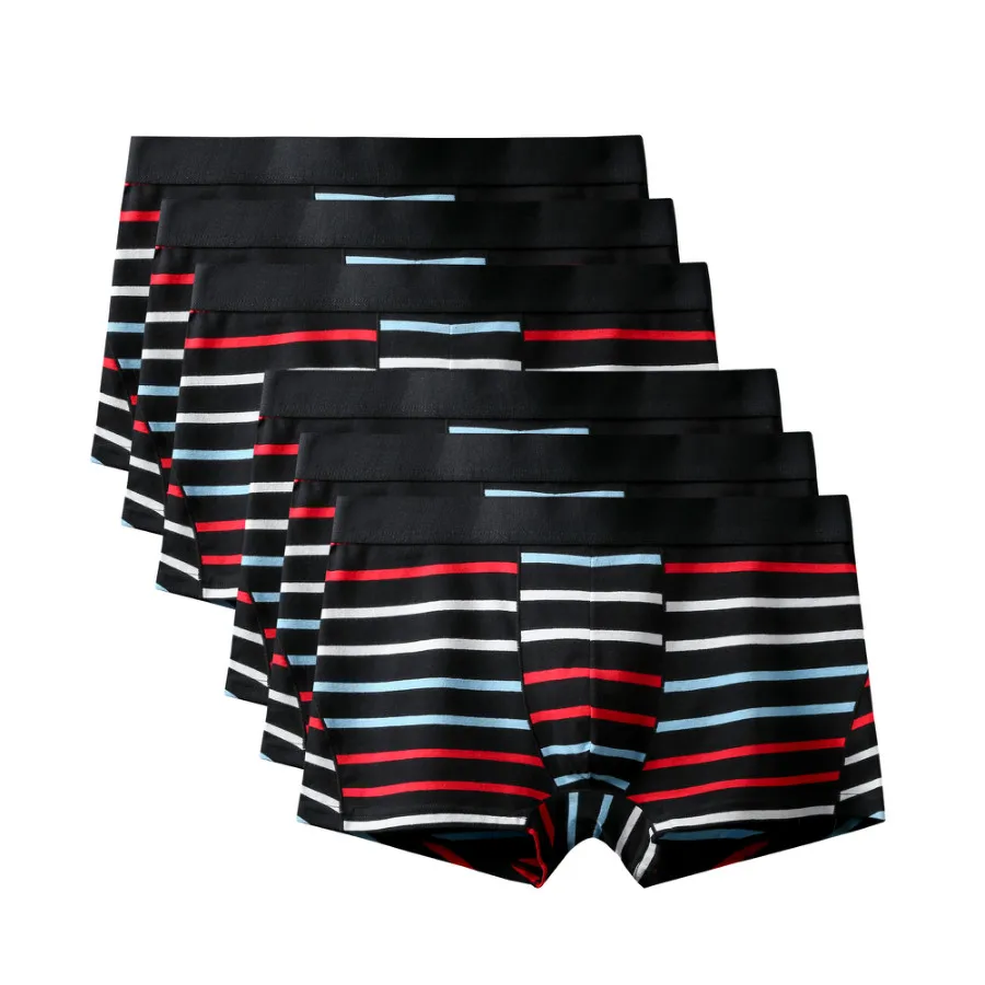6Pcs A1473 Black 6 шт./лот модные большие Размеры шорты-боксеры для мужчин трусы мужские трусы-боксеры из толстого хлопка мужские шорты Боксеры Нижнее белье скольжения боксер 3XL - Цвет: 6Pcs A1473 Black