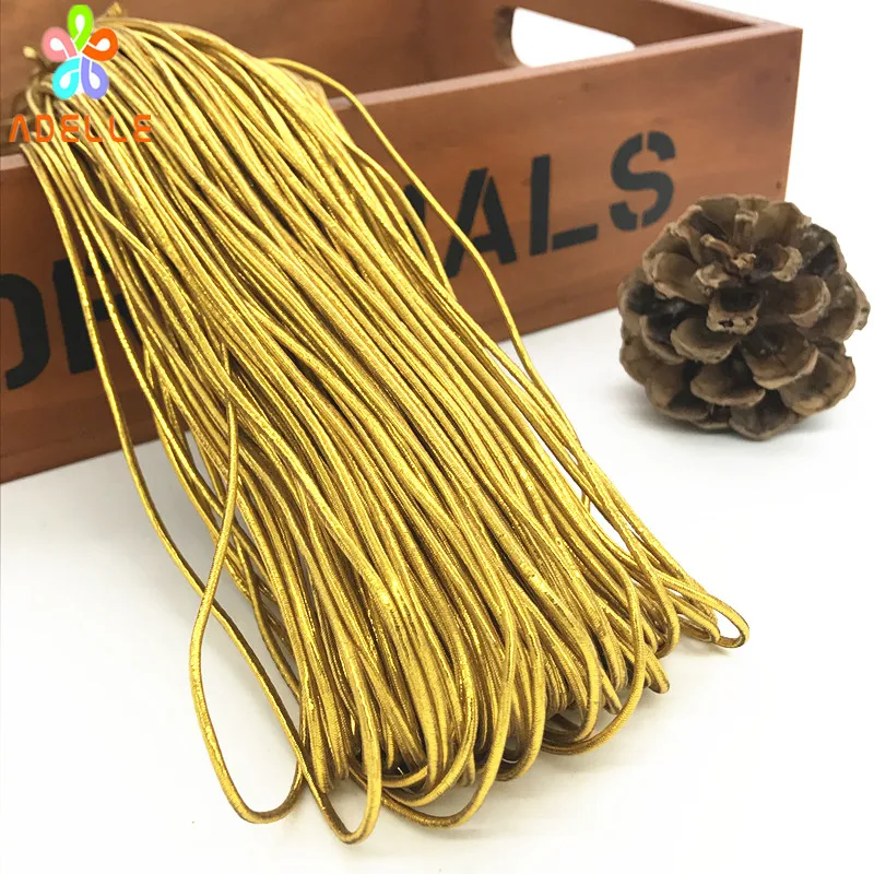 2 мм Золотая/серебряная круглая металлическая эластичная веревка подвесная