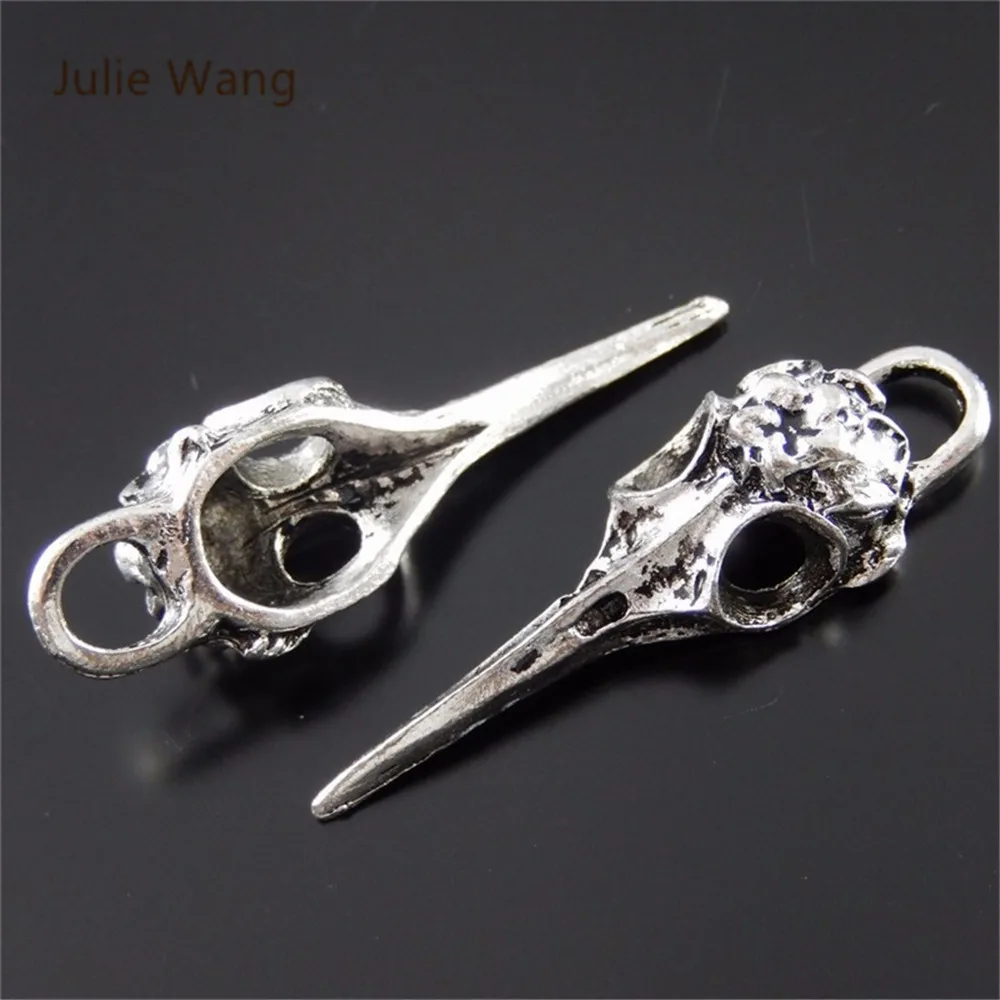 Подвеска с черепом и головой птицы Julie Wang серебряная подвеска в стиле ретро