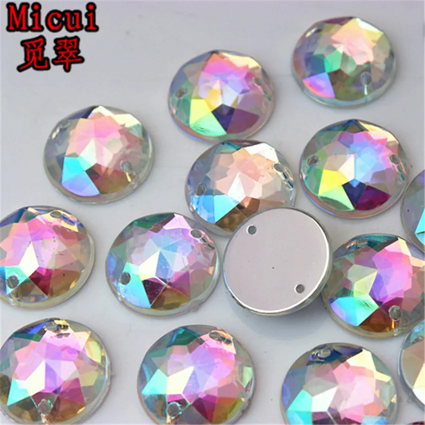 100 шт. прозрачные круглые акриловые стразы Micui ZZ4A 10/12/13/15 мм|sew on|acrylic rhinestonesrhinestone