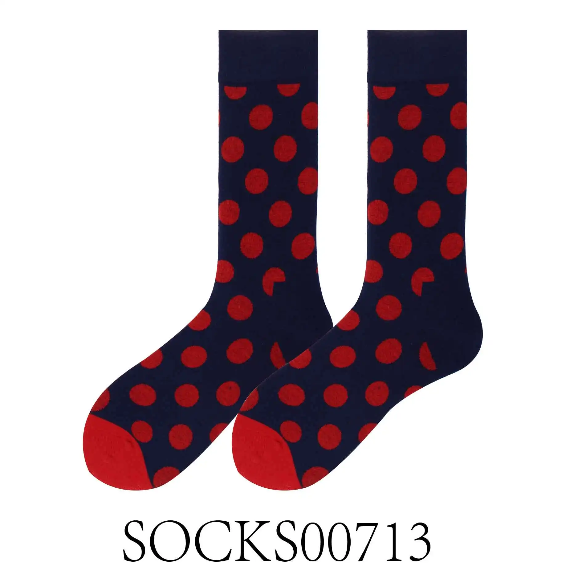 SOCKS007013 Счастливые носки весна лето осень пара чесаные хлопковые запасы Красочный Узор в горошек дышащий Свадебный костюм путешествия Вечерние - Цвет: SOCKS007013