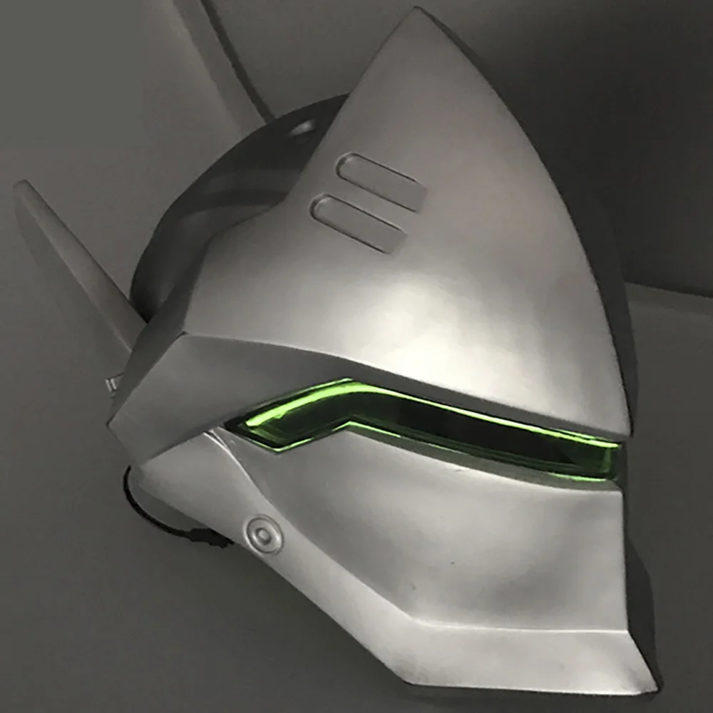 OW игра над Genji накладные часы шлем с светильник косплей маска шлем из ПВХ Хэллоуин Карнавал вечерние реквизит
