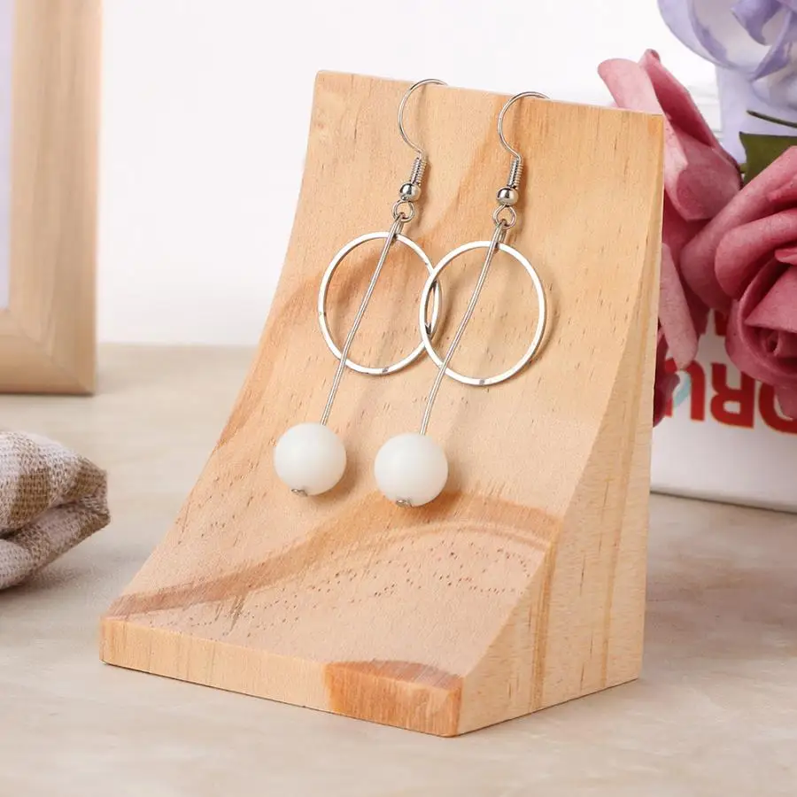 Простой деревянный настольный декор украшение для сережек гвоздиков держатель