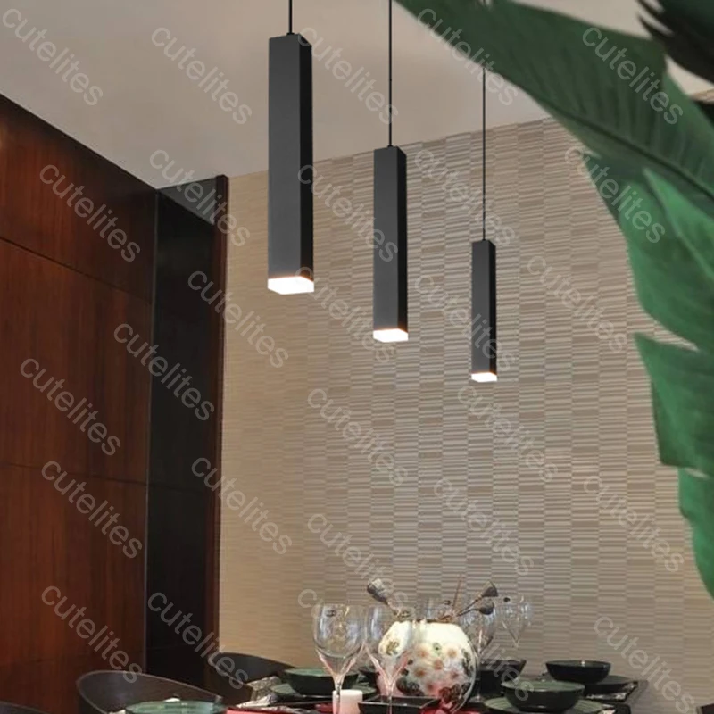 Lámpara led colgante, luces regulables para cocina, Isla, comedor, tienda, Bar, decoración, tubo cilíndrico, lámparas colgantes