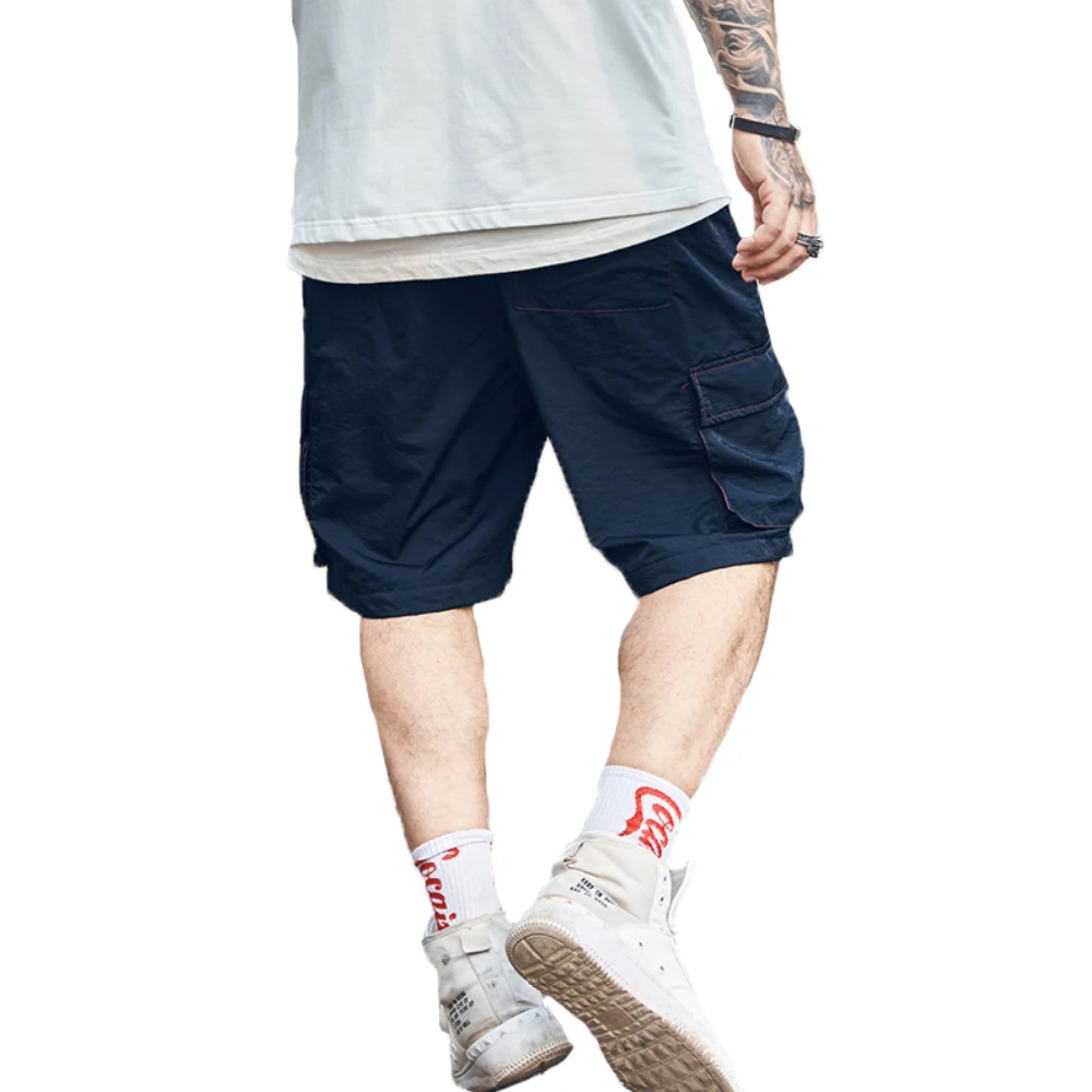 Мужские повседневные шорты однотонные дышащие с эластичной резинкой на талии