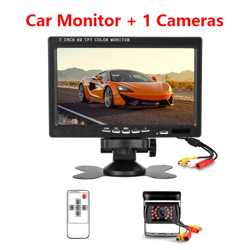 with ONE camera Jansite " автомобильный монитор HD ips дисплей может использоваться для компьютера HDMI монитор обратная помощь камера Пакинг система 18IR светодиодный камера - Цвет: with ONE camera