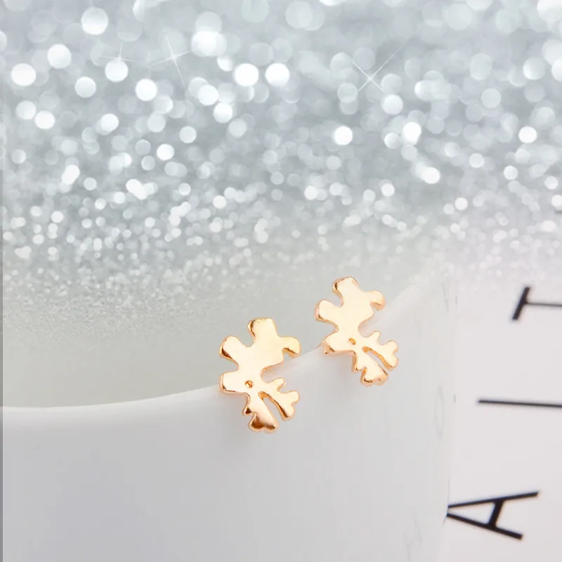 New Punk Gold Color Cute Elk Crystal Earrings Fashion Simple Design Geometric Hook Stud for Women Jewelry Accessories | Украшения и